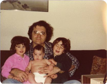 Joe with his three kids, Miriam, David and Daniel (cir. 1980)